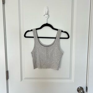 Aerie Hook & Eye Henley Crop Tank Top